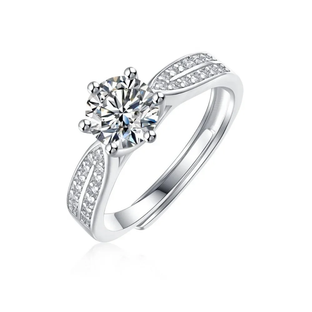 Certified 1ct. t.w. Moissanite Diamond Solitaire Wedding Engagement Ring NEW